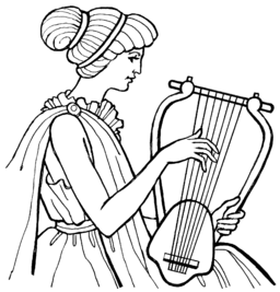 woman with lyre